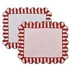  Misette Jardin Scalloped Reversible Placemat Red