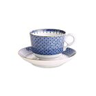 Mottahedeh Lace Blue Tea Cup & Saucer Set