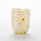 Murrine Glass Tumbler White, Gold & Daisy