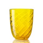 Nason Moretti Idra Water Glass Yellow Optic Twisted