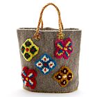 Nathalie Lete Tote Bag Small Flowers Grey