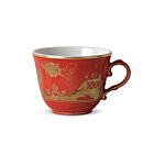 Ginori Oriente Italiano Rubrum Gold Rim Coffee Cup