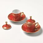 Ginori Oriente Italiano Rubrum Gold Rim Espresso Cup Set/2