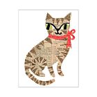Paste Stationery Cat with Bow Card