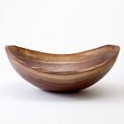 Peterman Black Walnut Oval Wood Serving Bowl 18"