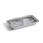 Pewter & Glass Double Condiment Set