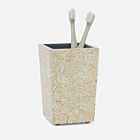 Pigeon & Poodle Callas Gold & White Brush Holder