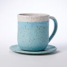 Rachael Pots Mug & Saucer Set Robin's Egg Blue