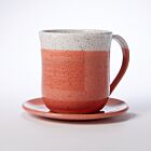 Rachael Pots Mug & Saucer Set Salmon