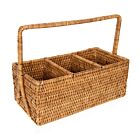 Rattan 3-Section Holder with Handle