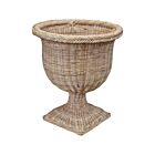 Rattan Braided Square Base Urn