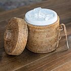 Rattan Ice Bucket with Tong