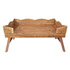 Rattan Scallop Breakfast Tray with Wooden Legs