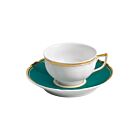Raynaud Mazurka Turquoise Tea Cup & Saucer