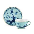 Ginori Oriente Italiano Iris Gold Rim Tea Cup Set