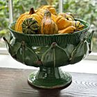 Scavo Harvest Pedestal Bowl Italian Green