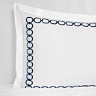 Sferra Catena White & Navy Boudoir Sham 12x16"