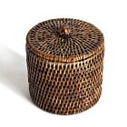 Matahari Rattan Antique Brown Bath Container Small - 4.25x4"
