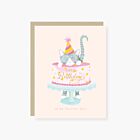 Stationery Kitty in the Cake Birthday Card