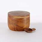 Artisan Teak Salt Cellar & Spoon Set