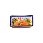 Terracotta Dipping Plate Blue & White