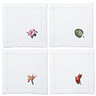Henry Handwork Set/4 Cocktail Napkin Assorted Tropical