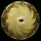 Silk Lamp Suspended 19" Scudo Serpentine Yellow