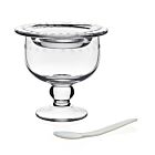 WYC Glass Caviar Server & Spoon Katerina