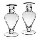 WYC Glass Lydia Candlestick Pair 8"