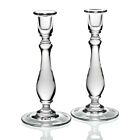 WYC Glass Candlesticks Pair Meryl 10"