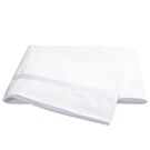 Matouk Lowell White & White Twin Flat Sheet - 74x112