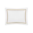 Matouk Lowell White & Champagne Boudoir Sham - 12x16