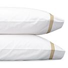 Matouk Lowell White & Champagne Standard Pillowcase/Single - 21x33