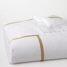 Matouk Lowell White & Champagne Twin Duvet Cover - 70x90