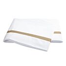 Matouk Lowell White & Champagne Twin Flat Sheet  - 74x112