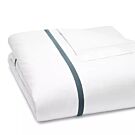 Matouk Lowell White & Deep Jade Queen/Full Duvet Cover - 90x96