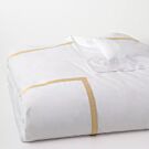 Matouk Lowell White & Sand King Duvet Cover - 108x96