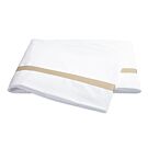 Matouk Lowell White & Sand King Flat Sheet - 114x112