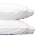 Matouk Lowell White & Sand Standard Pillowcase/Single - 21x33