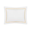 Matouk Lowell White & Sand Standard Sham - 21x27