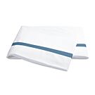 Matouk Lowell White & Sea King Flat Sheet - 114x112