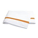 Matouk Lowell White & Tangerine Twin Flat Sheet - 74x112