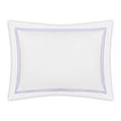 Matouk Lowell White & Violet King Sham - 21x36