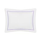 Matouk Lowell White & Violet Standard Sham - 21x27