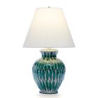  Italian Table Lamp Leaves Relief Green