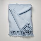 4-Ply Diamond Weave Cashmere Throw Baby Blue