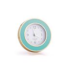 Addison Ross Alarm Clock Round Enamel & Gold Pastel Blue