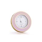 Addison Ross Alarm Clock Round Enamel & Gold Pastel Pink