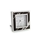 Addison Ross Alarm Clock Square Marble Black & Silver