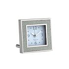 Addison Ross Alarm Clock Square Shagreen Grey & Silver